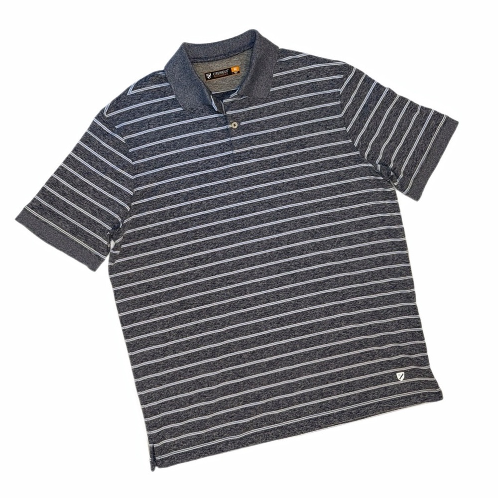 Daniel Crémeux Performance Polo Men’s Medium Blue White Striped Stretch Golf